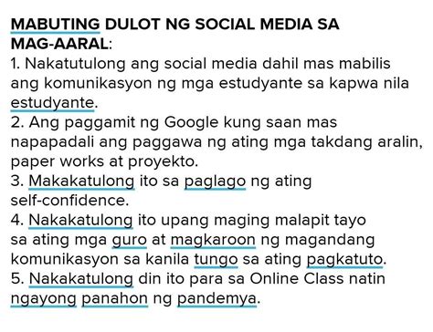 mabuting epekto ng social media